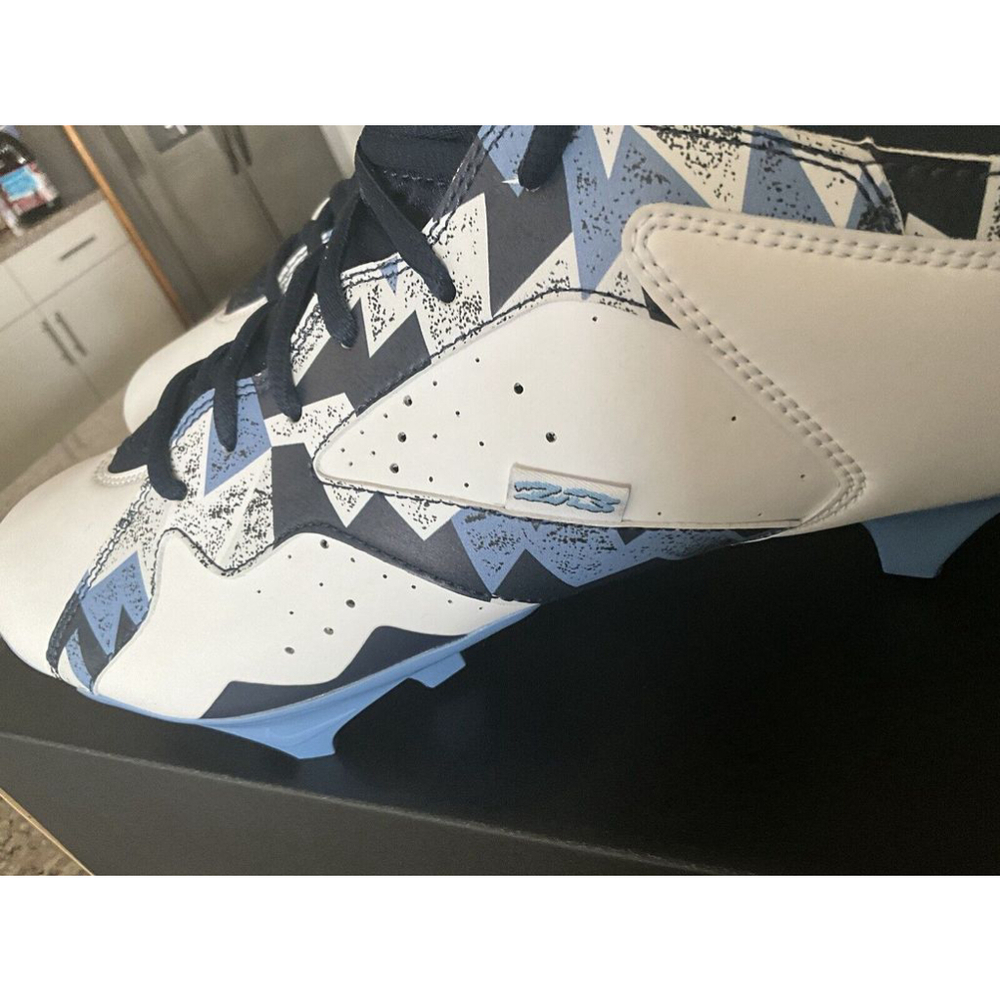 Nike Jordan 7 Low Vapor Edge UNC Player Exclusive Football Cleats Mens‎ Size 12 - Picture 6 of 16